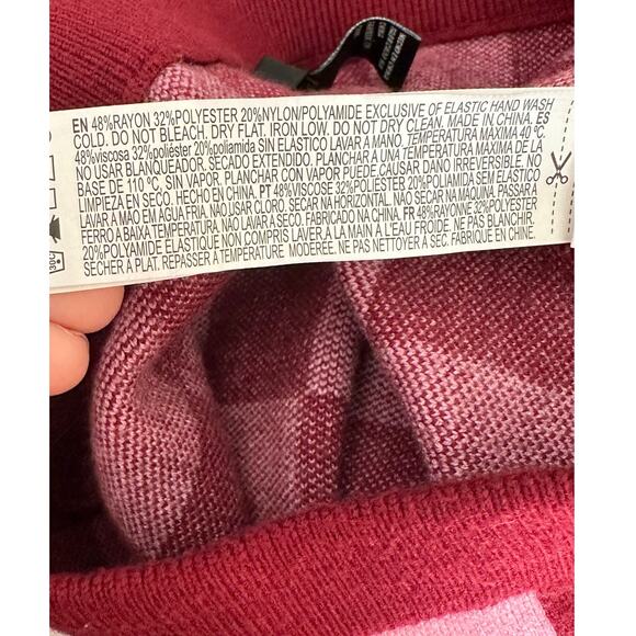 Forever 21 red pink checkers pull on knit mini skirt size M - Picture 4 of 14